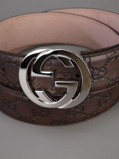 Gucci Embossed Brand Buckle Belt