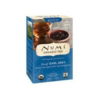 Numi Organic Decaffeinated Earl Grey Tea   16 bags per pack    6 packs per case. : Herbal Teas : Grocery & Gourmet Food
