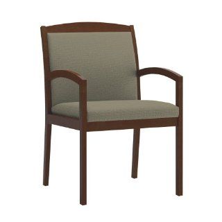 National Office Furniture Timberlane Wood Side Chair, Amber Cherry, Grey Faux Leather   Childrens Upholstered Armchairs
