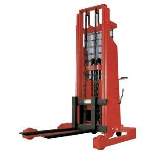 Beacon Hydraulic & Winch Stacker; Lowered Height: 3"; Raised Height: 144"; Capacity (LBS): 1, 500; Overall Size (WxLxH): 40" 56" x 65" x 93 1/2"; Operation: 12 V DC; Model# BHYS 144: Material Lifts: Industrial & Scient