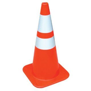 Vestil TC 28 SD 2R Standard Duty Traffic Cone with 2 Reflector, Polyvinyl Chloride, Base 14" Length x 14" Width, 27 1/2" Overall Height: Industrial Warning Signs: Industrial & Scientific