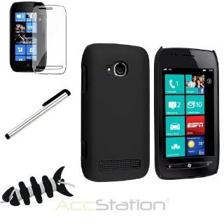NEW YEAR  Bargain 2014 deal Black Rear Case+Clear LCD Pro+Silver Stylus For Nokia Lumia 710+Fishbone Wrap PlEASE CHOOSE 1 COLOR Cell Phones & Accessories
