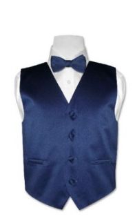Covona BOY'S Solid NAVY BLUE Color Dress Vest BOW TIE Set size 8: Clothing