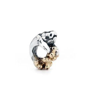 Novobeads Manatee and Coral, Silver with 14K Gold Silver & 14K Gold Charm Bead: Manatee Pandora: Jewelry