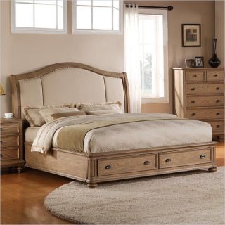 Riverside Furniture Coventry Upholstered Storage Sleigh Bed in Driftwood   COVTRYSTRGBED