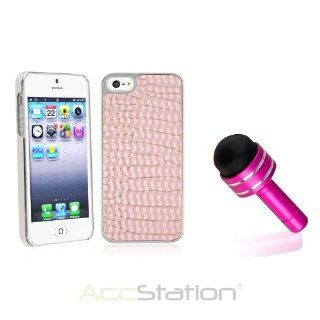 NEW YEAR !!! Bargain 2014 deal Pink Chrome Leather Case+Dust Cap Pen For iPhone 5 5S PlEASE CHOOSE 1 COLOR: Cell Phones & Accessories