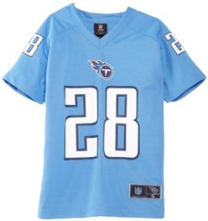 NFL Tennessee Titans Chris Johnson 8 20 Youth Player Replica Jersey, Blue, Small  Sports Fan T Shirts  Clothing
