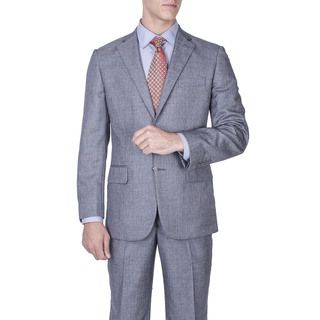 Men's Modern Fit Grey Salt and Pepper 2 button Suit Blank Suits