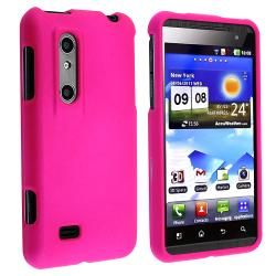 Hot Pink Snap on Rubber Coated Case for LG P920 Thrill 4G Eforcity Cases & Holders