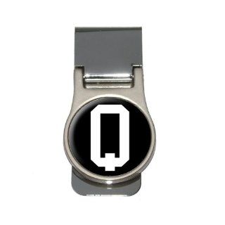 Letter Q Initial Black White Money Clip : Other Products : Everything Else