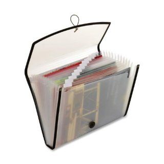 GLW89100   13 Pocket File, w/Elastic Closure, Mesh Pocket on Back, Letter : Expanding File Jackets And Pockets : Office Products
