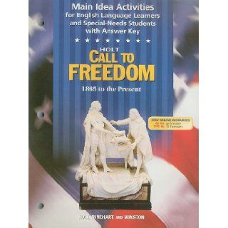 Call to Freedom Grade 7 Main Idea Activities 1865 to Present: Call to Freedom 1865 to Present: Hrw: 9780030657245: Books