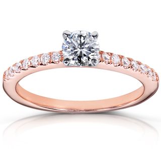 Annello 14k Rose Gold 5/8ct TDW Diamond Engagement Ring (H I, I1 I2) Annello Engagement Rings
