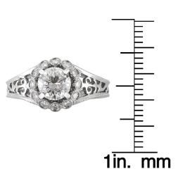 14k White Gold 1 1/5ct TDW Vintage Inspired Cutout Diamond Ring (H I I1) Engagement Rings