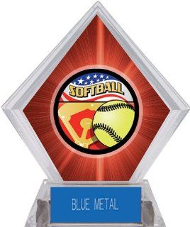 Custom Awards Americana Softball Red Diamond Ice Trophy BLUE METAL PLATE 7 RED DIAMOND SOFTBALL AMERICANA  Softball Equipment  Sports & Outdoors
