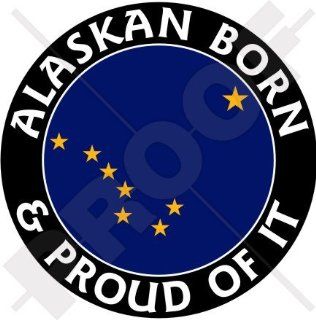 ALASKA Alaskan Born & Proud USA United States America 100mm (4") Vinyl Bumper Sticker, Decal 