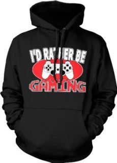 I'd Rather Be GAMING Hooded Pullover Sweatshirt: Clothing
