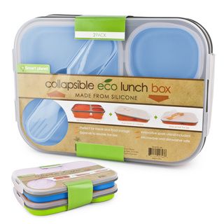 Eco Lunch Box Large Blue and Green Set Smart Planet Lunch Totes