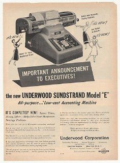 1951 Underwood Sundstrand Model E Accounting Machine Print Ad  