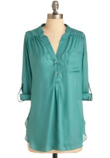 Pam Breeze ly Tunic in Aqua  Mod Retro Vintage Short Sleeve Shirts