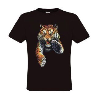 Ethno Designs Wildlife T Shirt Jumping Tiger regular fit : Hiking Shirts : Clothing