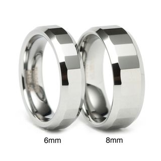 Men's Tungsten Rectangular Facet Band (8 mm) Men's Rings