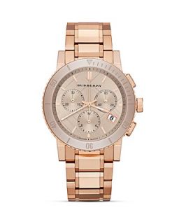Burberry Rose Gold Tone Chronograph Watch, 38mm's
