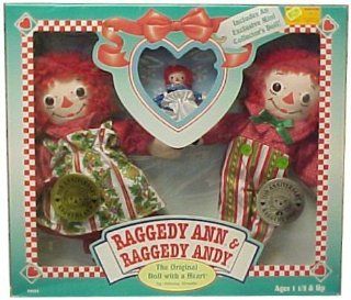 Raggedy Ann & Andy 80th & 75th Edition Christmas Dolls Set **See below regarding box and for additional discount**   Decorative Hanging Ornaments