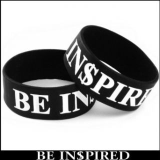 Be Inspired Designer Rubber Saying Bracelet (Black) #6: Clothing