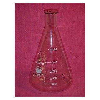 United Scientific FG4980 3000 Borosilicate Glass Narrow Mouth Erlenmeyer Flask, 3000ml Capacity: Industrial & Scientific