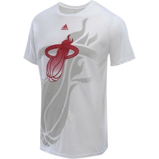 adidas Mens Miami Heat NBA Draft Short Sleeve T Shirt   Size: L, White