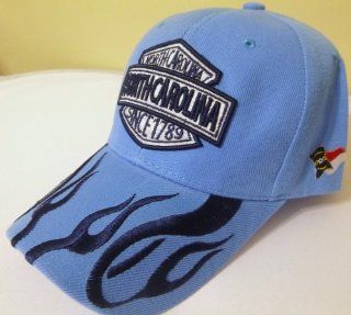 North Carolina State Baseball Cap Carolina Blue Hat with Navy Blue Flames Says Since 1789 with State Flag, Celebrate University of North Carolina Tar Heels or UNC Fans and Students: Everything Else