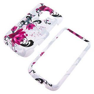 Purple Flowers White Protector Case for ZTE Avid 4G N9120: Cell Phones & Accessories