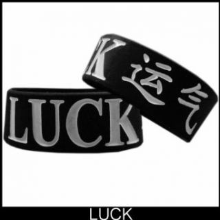 Luck Asian Symbols Designer Rubber Saying Bracelet #53: Clothing