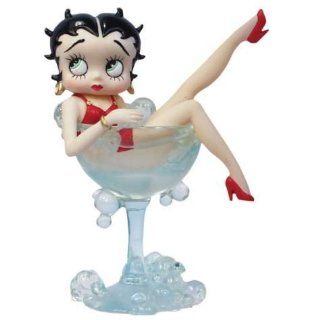 3.75 inch Betty Boop Saying Cheers, Betty! In a Wine Glass Figurine   Collectible Figurines