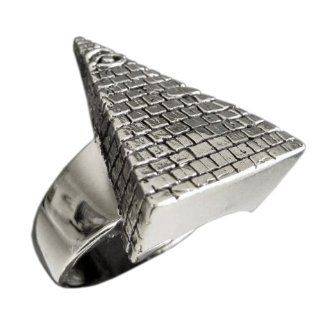 Silver Free Mason Pyramid Secret Society All Seeing Eye Illuminati Ring   Size 4: Jewelry