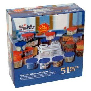 51 Piece Plastic Storage Set with Rotating Carousel: Kitchen & Dining
