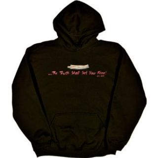 Mens Hooded Sweatshirt : THE TRUTH SHALL SET YOU FREE: Clothing