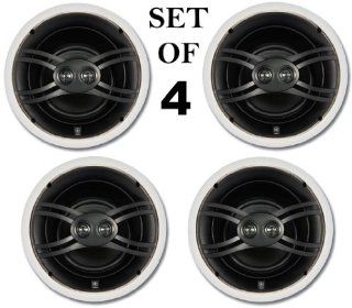 Yamaha In Ceiling 3 Way 100 watts Natural Sound Custom Easy to install Speakers (Set of 4) with Dual Tweeters & 6 1/2" Woofer for 1 Large Room or Several Smaller Rooms: Electronics