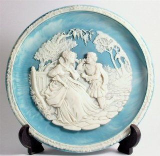 Incolay cameo stone plate from the love sonnets of shakespeare You Shall Shine More Bright by Roger Akers CP302   Decorative Plaques