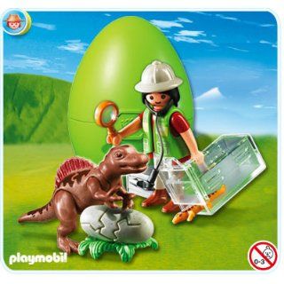 Playmobil Egg   Scientist with Baby Dinosaur: Toys & Games