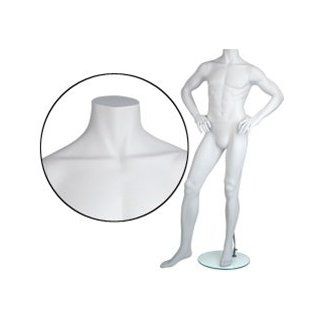 Male Mannequin   Headless, Hands on Hips, Right Leg Slightly Forward Cameo White/    Lot of 1 each : Science Education : Office Products