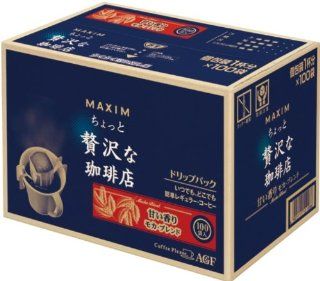 AGF Maxim Slightly Luxurious Pack Drip Coffee Shop Mocha Blend 100 Cups : Coffee Substitutes : Grocery & Gourmet Food