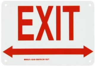 Brady 22459 Plastic Exit & Directional Sign, 7" X 10", Legend "(with Picto) Exit": Industrial Warning Signs: Industrial & Scientific