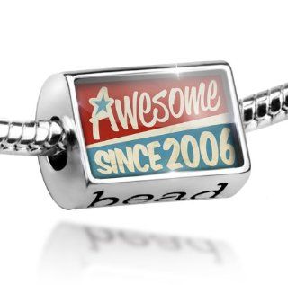 Bead Awesome since 2006, Birthday/Year   Charm Fit All European Bracelets , Neonblond: NEONBLOND: Jewelry