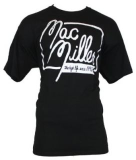 Mac Miller Mens T Shirt   "High Life Since 1992" Script Word Image Image on Black (XX Large): Clothing