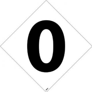NMC DCN60 NFPA Number Label, "0", 7" Width x 7" Height, Pressure Sensitive Vinyl, Black on white (Pack of 5): Industrial Warning Signs: Industrial & Scientific