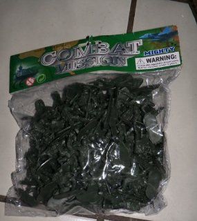 combat mission toy soldiers green plastic army men size 1 3/4" TO 2" 100 polybagged with header (PACKAGING DESIGN AND SOLDIER DESIGNS MAY VARY SLIGHTLY): Toys & Games