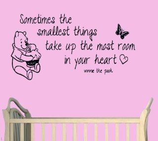 Winnie The Pooh Sometimes The Smallest Things Pooh Eating Honey Wall Sticker Home Decor Wall Decal Wall Art 25" inches Inspirational Quotes Famous Sayings Nursery Decal Wall Quote Christmas Sale Holiday Gift Stocking Stuffer: Everything Else