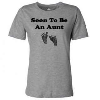 So Relative! Soon To Be An Aunt (Baby Footprints) Women's T Shirt: Clothing